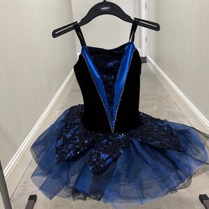 Revolution Royal Blue and Black Kids Dance Costume